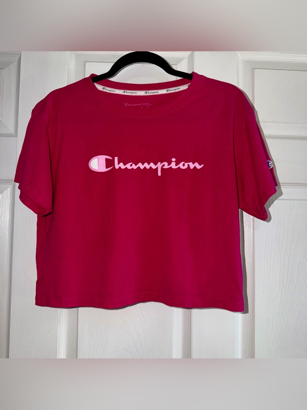 Champion Hot Pink Classic Cropped Tee
